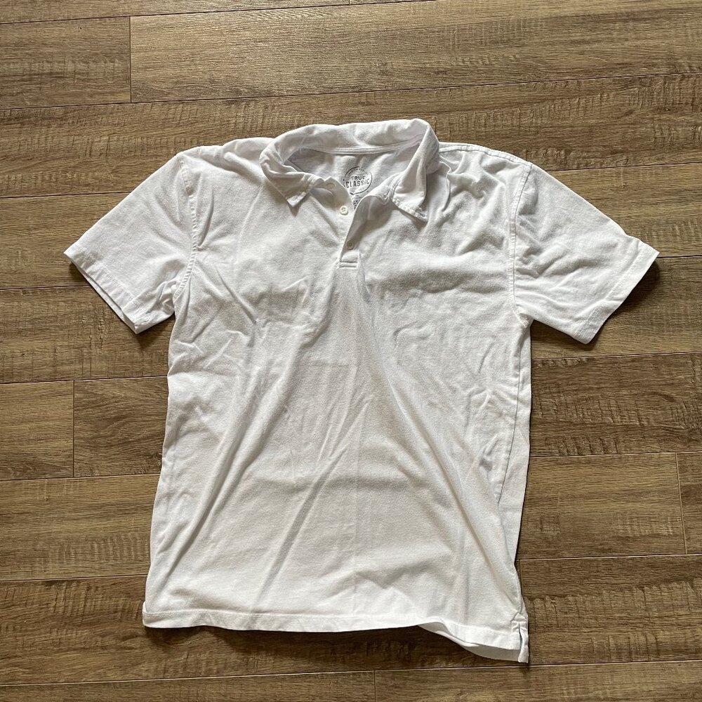 Men's TRUE CLASSIC white polo shirt, size L, Never worn